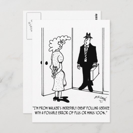 Opiniepeiling met mogelijke fout van Plus of Minus Briefkaart (Voorkant / Achterkant)