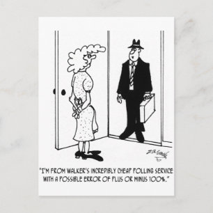 Opiniepeiling met mogelijke fout van Plus of Minus Briefkaart