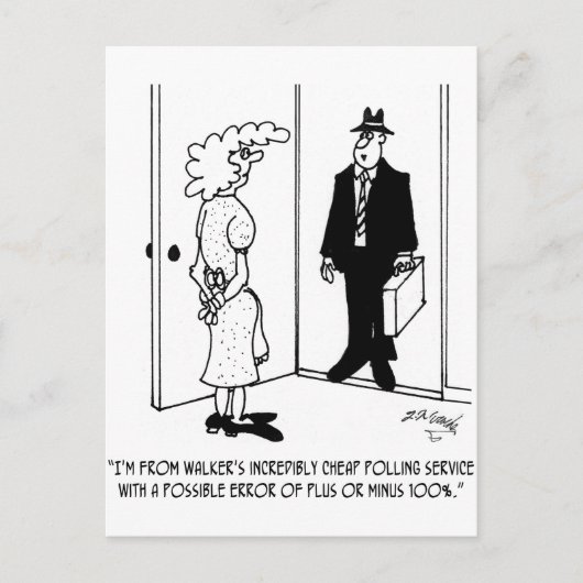 Opiniepeiling met mogelijke fout van Plus of Minus Briefkaart (Voorkant)