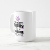 "Opinionated Genius...geen echte slimme kont" Koffiemok (Voorkant links)