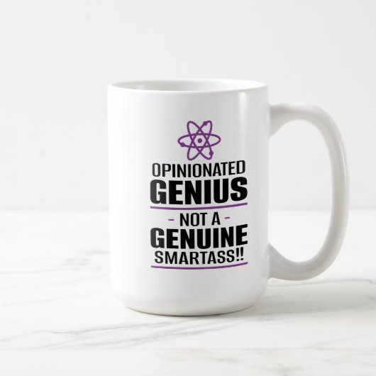 "Opinionated Genius...geen echte slimme kont" Koffiemok (Rechts)