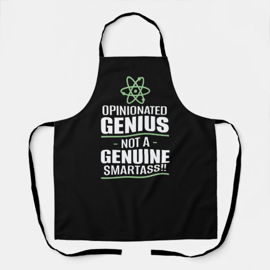 "Opinionated Genius...geen echte slimme kont" Schort (Voorkant)
