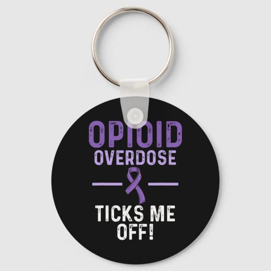 Opioïd Overdosis Bewustzijn Overlevende strijder 6 Sleutelhanger (Voorkant)