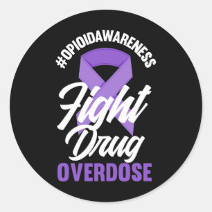 Opioïde bewustzijn strijd tegen drugs overdosering ronde sticker