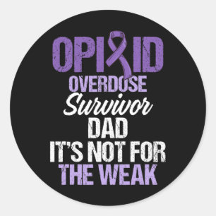 Opioïde Overdosis Bewustzijn Warrior Overlevende 3 Ronde Sticker