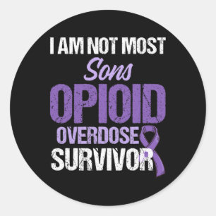 Opioïde Overdosis Bewustzijn Warrior Overlevende 4 Ronde Sticker