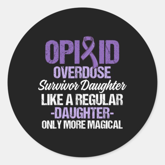 Opioïde Overdosis Bewustzijn Warrior Overlevende 6 Ronde Sticker (Voorkant)
