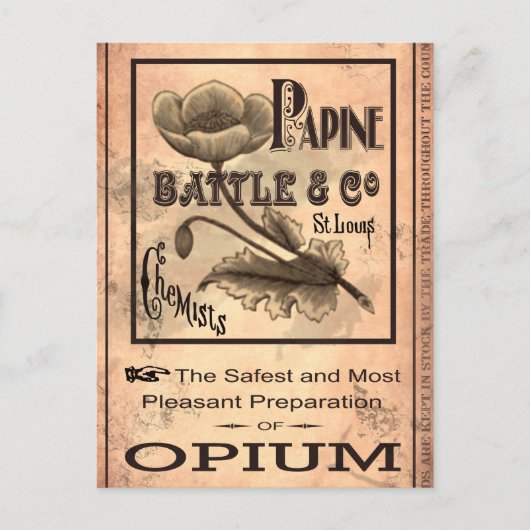 Opium-1883 Briefkaart (Voorkant)