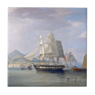 Opium Clipper Schepen 1824 Tegeltje
