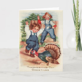 Opjacht naar de kalkoen feestdagen kaart