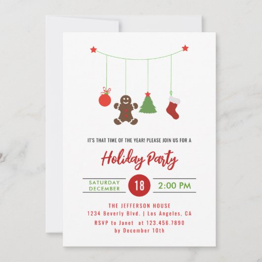 Opknoping Decorations Schattige Kerstmis Vakantie Kaart (Voorkant)