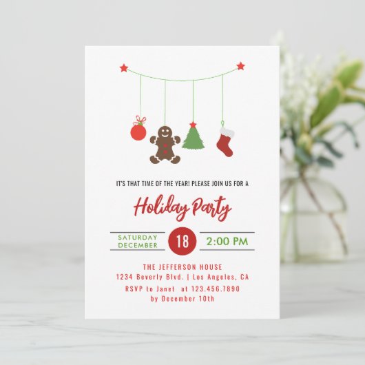 Opknoping Decorations Schattige Kerstmis Vakantie  Kaart (Staand voorkant)