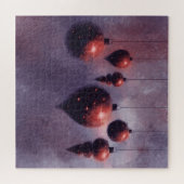 Opknoping Kerst Red Baubles op Violet - Legpuzzel (Horizontaal)