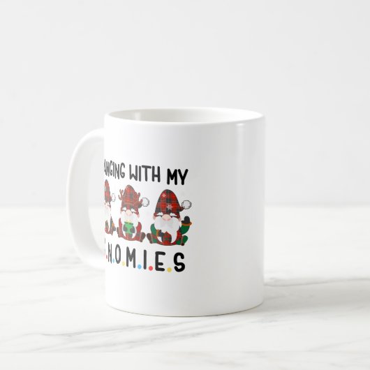 Opknoping met mijn kabouters grappige kerst koffiemok (Voorkant links)