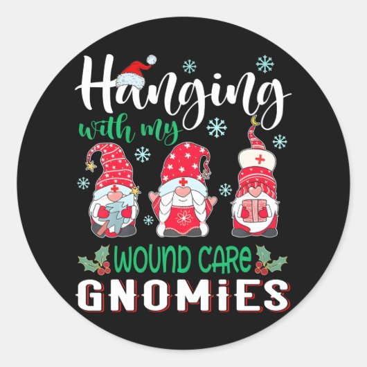 Opknoping met mijn wondverzorging Gnomies verpleeg Ronde Sticker (Voorkant)