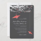 Opknoping Rode Papier Kranen Liefde Quote Aziatisc Kaart (Achterkant)