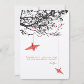 Opknoping Rode Papier Kranen Liefde Quote Aziatisc Kaart (Voorkant)