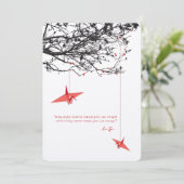 Opknoping Rode Papier Kranen Liefde Quote Aziatisc Kaart (Staand voorkant)