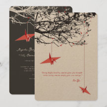 Opknoping Rode Papier Kranen Liefde Quote Aziatisc