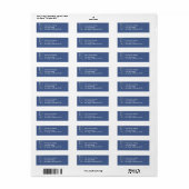 Opknoping Sneeuwvlokken Return Address Label (blau (Full Sheet)