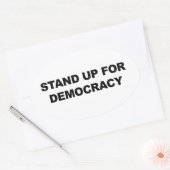 Opkomen voor democratie ovale sticker (Envelop)