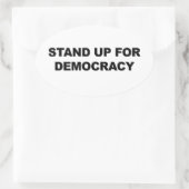 Opkomen voor democratie ovale sticker (Tas)
