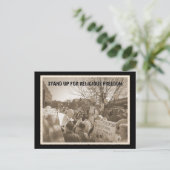 Opkomen voor godsdienstvrijheid briefkaart (Staand voorkant)
