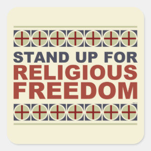 Opkomen voor godsdienstvrijheid vierkante sticker