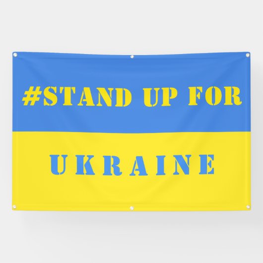 Opkomen voor Oekraïense vlag steun Spandoek (Horizontaal)