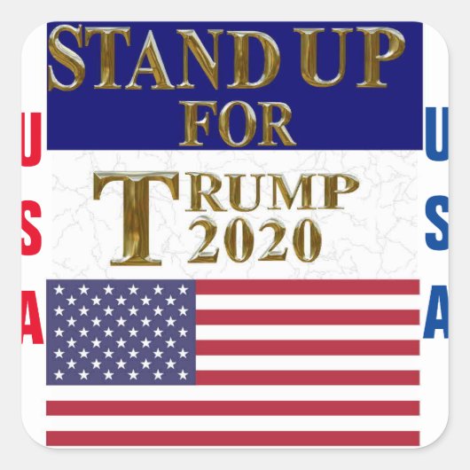 OPKOMEN VOOR TRUMP VIERKANTE STICKER (Voorkant)