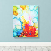 Opkomende Abstracte Alcoholinkt Schildering Canvas Afdruk (Insitu (Houten vloer))