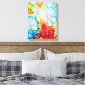 Opkomende Abstracte Alcoholinkt Schildering Canvas Afdruk (Insitu (Slaapkamer))
