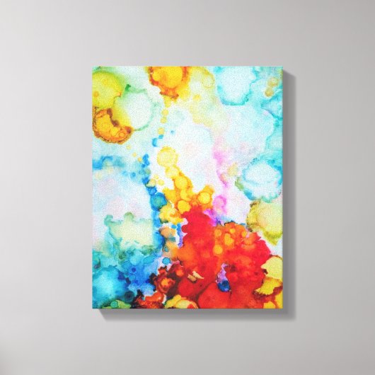 Opkomende Abstracte Alcoholinkt Schildering Canvas Afdruk (Voorkant)