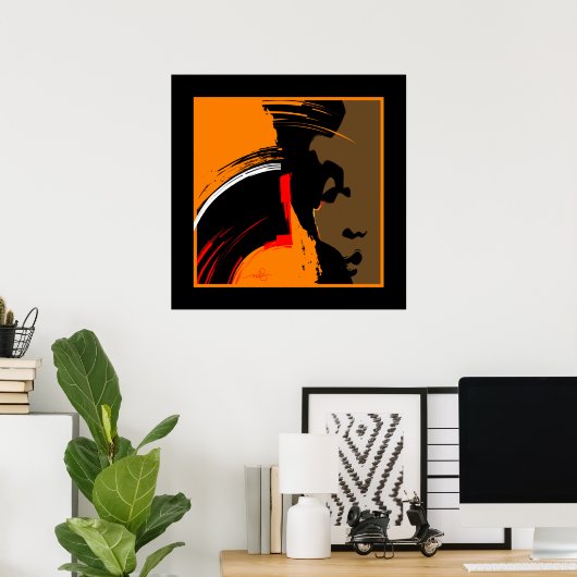 Opkomende Abstracte kunst voor vrouwen Poster (Thuiskantoor)