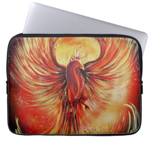 Opkomende Phoenix Vuur Vogel Stout Vlam Mythologis Laptop Sleeve