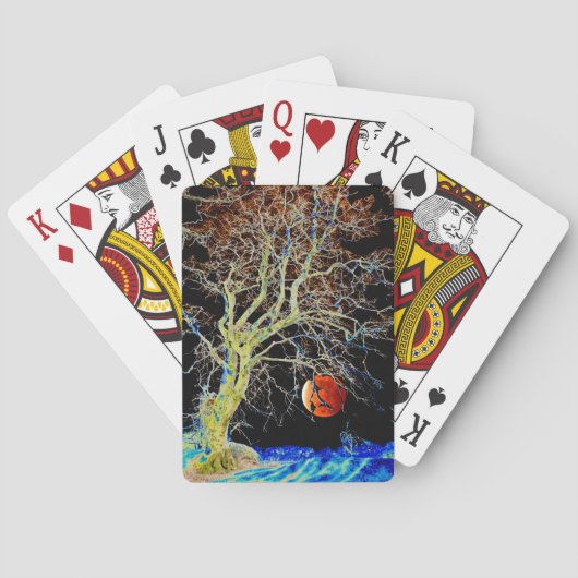 Opkomende Rode Maan Pokerkaarten (Achterkant)
