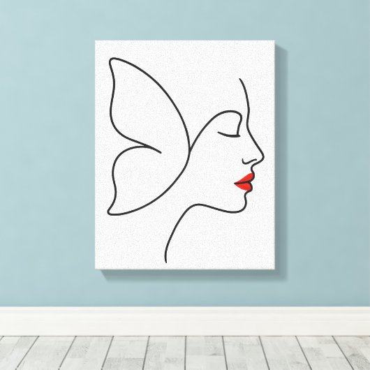 Opkomende Vleugels – Verborgen Vlinderhelend Portr Canvas Afdruk (Insitu (Houten vloer))