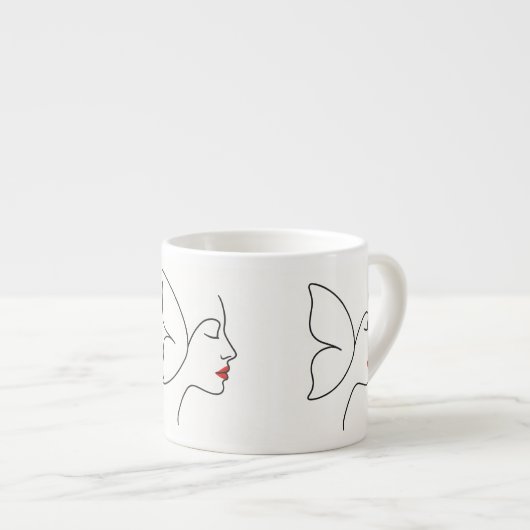 Opkomende Vleugels – Verborgen Vlinderhelend Portr Espresso Kop (Voorkant rechts)