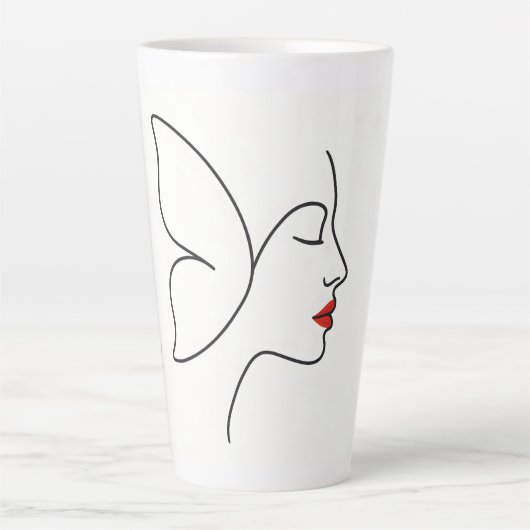 Opkomende Vleugels – Verborgen Vlinderhelend Portr Latte Mok (Voorkant)