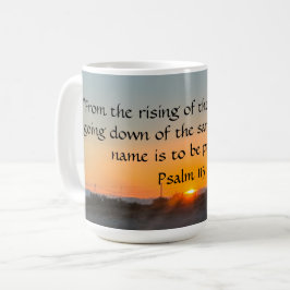 Opkomst en ondergang van de zon Psalm 113:3 Mok