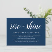 Opkomst en schijn, marineblauw huwelijk kaart (Staand voorkant)