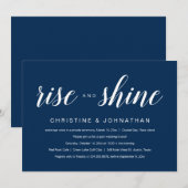 Opkomst en schijn, marineblauw huwelijk kaart (Voorkant / Achterkant)