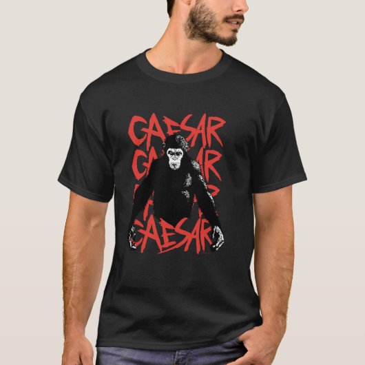 Opkomst van de planeet van de apen Caesar in Black T-shirt (Voorkant)