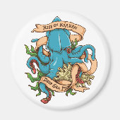 Opkomst van Kraken Monster Octopus Magneet (Voorkant)
