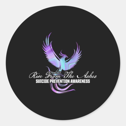 Opkomst van Phoenix de Ashes Suicide Prevention Aw Ronde Sticker (Voorkant)