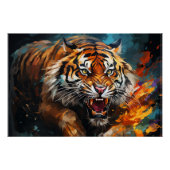 Oplaad Tijger Glanzende Poster Wand Kunst (Voorkant)