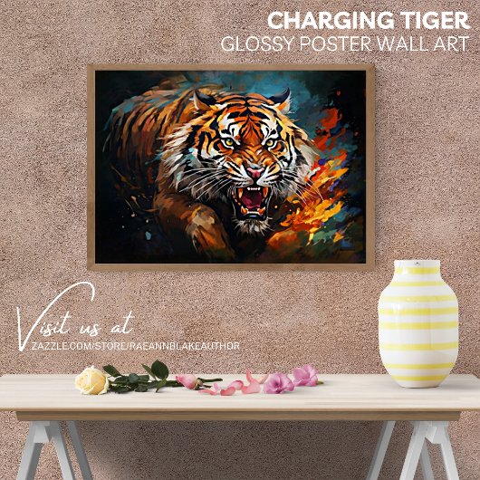 Oplaad Tijger Glanzende Poster Wand Kunst