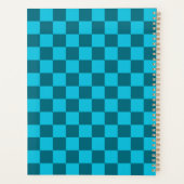 Oplaadbaar Teal en Turquoise Schaakbord Patroon Planner (Achterkant)