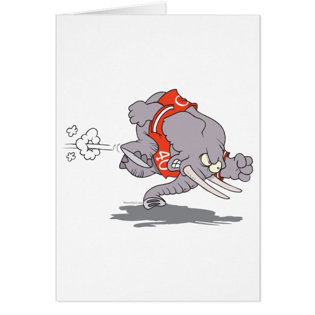 oplaadbare sportieve olifant cartoon (Voorkant)