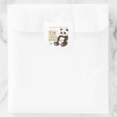 Oplaadbeurt met Bamboe Snacks Vierkante Sticker (Tas)